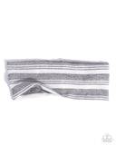 Striped Symphony - Silver Headband  - Paparazzi Accessories Bedazzle Me Pretty Mobile Fashion Boutique