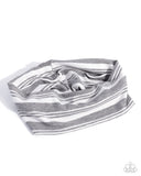 Striped Symphony - Silver Headband  - Paparazzi Accessories Bedazzle Me Pretty Mobile Fashion Boutique