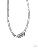 Strong Suit - Silver Mens Necklace - Paparazzi Accessories Mens Necklace Bedazzle Me Pretty Mobile Fashion Boutique