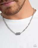 Strong Suit - Silver Mens Necklace - Paparazzi Accessories Mens Necklace Bedazzle Me Pretty Mobile Fashion Boutique