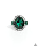 Stubborn Shimmer - Green Ring - Paparazzi Accessories Ring Bedazzle Me Pretty Mobile Fashion Boutique