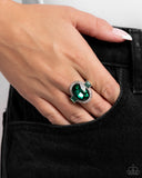 Stubborn Shimmer - Green Ring - Paparazzi Accessories Ring Bedazzle Me Pretty Mobile Fashion Boutique