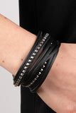 Studded Sensation - Black Bracelet - Paparazzi Accessories Bracelet Bedazzle Me Pretty Mobile Fashion Boutique