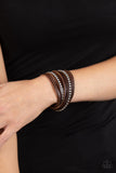 Studded Sensation - Brown Bracelet - Paparazzi Accessories Bracelet Bedazzle Me Pretty Mobile Fashion Boutique