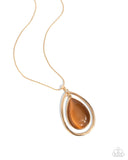 Stunning Session - Brown Necklace - Paparazzi Accessories Necklace Bedazzle Me Pretty Mobile Fashion Boutique