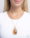 Stunning Session - Brown Necklace - Paparazzi Accessories Necklace Bedazzle Me Pretty Mobile Fashion Boutique