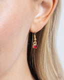 Stunning Solitaire - Red Necklace - Paparazzi Accessories Necklace Bedazzle Me Pretty Mobile Fashion Boutique