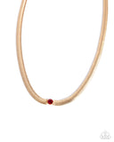 Stunning Solitaire - Red Necklace - Paparazzi Accessories Necklace Bedazzle Me Pretty Mobile Fashion Boutique