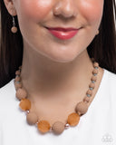 Suddenly Slanted - Brown Necklace - Paparazzi Accessories Necklace Bedazzle Me Pretty Mobile Fashion Boutique