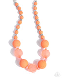 Suddenly Slanted - Orange Necklace - Paparazzi Accessories Necklace Bedazzle Me Pretty Mobile Fashion Boutique