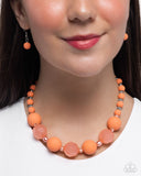 Suddenly Slanted - Orange Necklace - Paparazzi Accessories Necklace Bedazzle Me Pretty Mobile Fashion Boutique