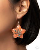 Summer Sprigs - Orange Earrings - Paparazzi Accessories Earrings Bedazzle Me Pretty Mobile Fashion Boutique