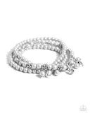 Sumptuous Stack - Silver Bracelet - Paparazzi Accessories Bracelet Bedazzle Me Pretty Mobile Fashion Boutique