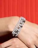 Sumptuous Stack - Silver Bracelet - Paparazzi Accessories Bracelet Bedazzle Me Pretty Mobile Fashion Boutique