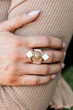 Sunbeam Showcase - Gold Ring - Paparazzi Accessories Ring Bedazzle Me Pretty Mobile Fashion Boutique
