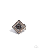 Sunburst Squared - Brown Ring - Paparazzi Accessories Ring Bedazzle Me Pretty Mobile Fashion Boutique