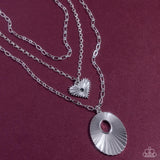 Sunburst Stage - Silver Necklace - Paparazzi Accessories Necklace Bedazzle Me Pretty Mobile Fashion Boutique
