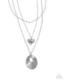 Sunburst Stage - Silver Necklace - Paparazzi Accessories Necklace Bedazzle Me Pretty Mobile Fashion Boutique
