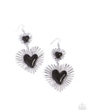 Sunburst Sweethearts - Black Earrings - Paparazzi Accessories Earrings Bedazzle Me Pretty Mobile Fashion Boutique