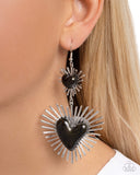 Sunburst Sweethearts - Black Earrings - Paparazzi Accessories Earrings Bedazzle Me Pretty Mobile Fashion Boutique