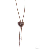 Sunflower Sensitivity - Copper Necklace - Paparazzi Accessories Necklace Bedazzle Me Pretty Mobile Fashion Boutique
