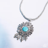 Sunflower Solstice - Blue Necklace - Paparazzi Accessories Necklace Bedazzle Me Pretty Mobile Fashion Boutique