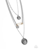 Sunset Safety - Silver Necklace - Paparazzi Accessories Necklace Bedazzle Me Pretty Mobile Fashion Boutique