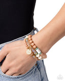 Sunset Sass - White Bracelet - Paparazzi Accessories Bracelet Bedazzle Me Pretty Mobile Fashion Boutique