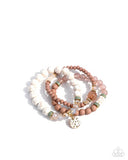 Sunset Sass - White Bracelet - Paparazzi Accessories Bracelet Bedazzle Me Pretty Mobile Fashion Boutique