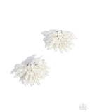 Sunset Shower - White Post Earrings - Paparazzi Accessories Post Earrings Bedazzle Me Pretty Mobile Fashion Boutique