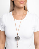 Sunset Structure - Brown Necklace - Paparazzi Accessories Necklace Bedazzle Me Pretty Mobile Fashion Boutique