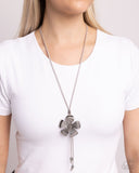 Sunset Structure - Silver Necklace - Paparazzi Accessories Necklace Bedazzle Me Pretty Mobile Fashion Boutique