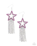 Sunset Superstar - Pink Earrings - Paparazzi Accessories Earrings Bedazzle Me Pretty Mobile Fashion Boutique