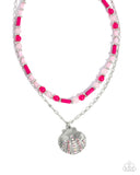 Superior Seashell - Pink Necklace - Paparazzi Accessories Necklace Bedazzle Me Pretty Mobile Fashion Boutique