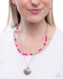 Superior Seashell - Pink Necklace - Paparazzi Accessories Necklace Bedazzle Me Pretty Mobile Fashion Boutique