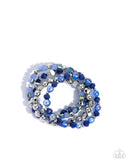 Supervisory Stack - Blue Bracelet - Paparazzi Accessories Bracelet Bedazzle Me Pretty Mobile Fashion Boutique