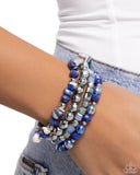 Supervisory Stack - Blue Bracelet - Paparazzi Accessories Bracelet Bedazzle Me Pretty Mobile Fashion Boutique