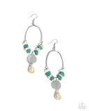 Suspended Santa Fe - White Earrings - Paparazzi Accessories Earrings Bedazzle Me Pretty Mobile Fashion Boutique