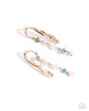 Suspended Sheen - Gold Post Earrings - Paparazzi Accessories Post Earrings Bedazzle Me Pretty Mobile Fashion Boutique