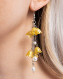 Suspended Sophistication - Yellow Earrings - Paparazzi Accessories Earrings Bedazzle Me Pretty Mobile Fashion Boutique