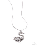 Swan Shimmer - White Necklace - Paparazzi Accessories Necklace Bedazzle Me Pretty Mobile Fashion Boutique