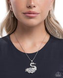 Swan Shimmer - White Necklace - Paparazzi Accessories Necklace Bedazzle Me Pretty Mobile Fashion Boutique