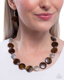 Swatch Shimmer - Brown Necklace - Paparazzi Accessories Necklace Bedazzle Me Pretty Mobile Fashion Boutique
