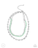Sweetheart Sequel - Green Necklace - Paparazzi Accessories Necklace Bedazzle Me Pretty Mobile Fashion Boutique
