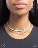 Sweetheart Sequel - Green Necklace - Paparazzi Accessories Necklace Bedazzle Me Pretty Mobile Fashion Boutique