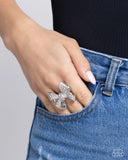 Sweetheart Souvenir - White Ring - Paparazzi Accessories Ring Bedazzle Me Pretty Mobile Fashion Boutique