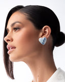 Sweetheart Stitching - Blue Post Earrings - Paparazzi Accessories Post Earrings Bedazzle Me Pretty Mobile Fashion Boutique