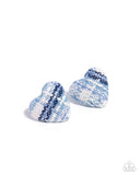 Sweetheart Stitching - Blue Post Earrings - Paparazzi Accessories Post Earrings Bedazzle Me Pretty Mobile Fashion Boutique