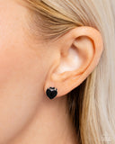 Sweetheart Stunner - Black Post Earrings - Paparazzi Accessories Post Earrings Bedazzle Me Pretty Mobile Fashion Boutique
