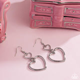 Sweetheart Symmetry - Silver Earrings - Paparazzi Accessories Earrings Bedazzle Me Pretty Mobile Fashion Boutique